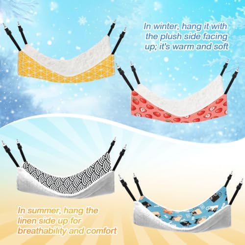 4 Pcs Cat Hammock for Cage Reversible Hanging Pet Bed - Image 4
