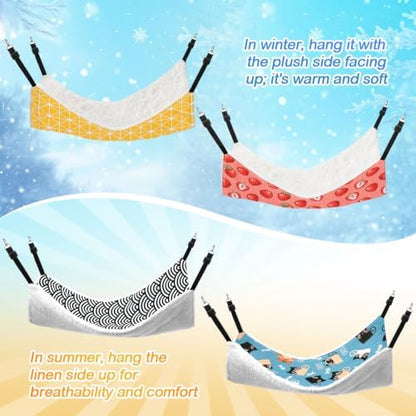 4 Pcs Cat Hammock for Cage Reversible Hanging Pet Bed - Image 4