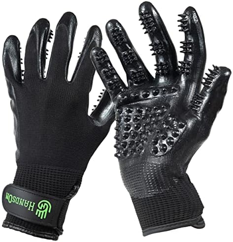 H HANDSON Pet Grooming Gloves by HandsOnPatentedOriginalGroomingBathingGloves