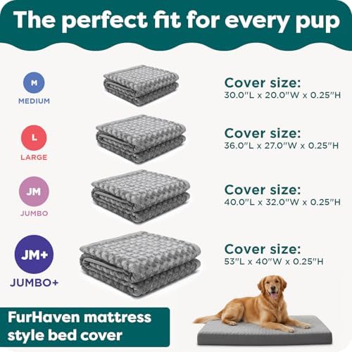 Furhaven Replacement Dog Bed Cover Ultra Plush Faux Fur & Suede Mattress - Image 6