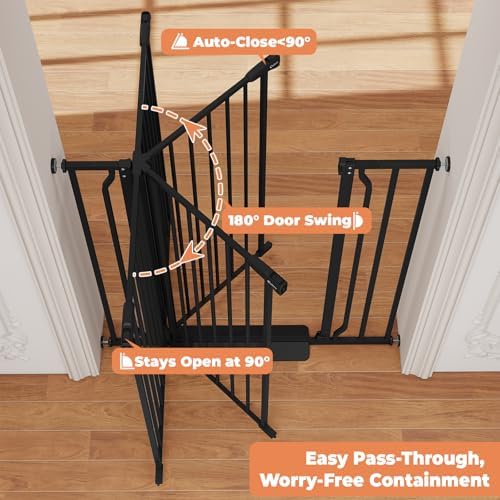 40" Extra Tall Baby Gate No Drilling, Auto Close Dog Gate - Image 3