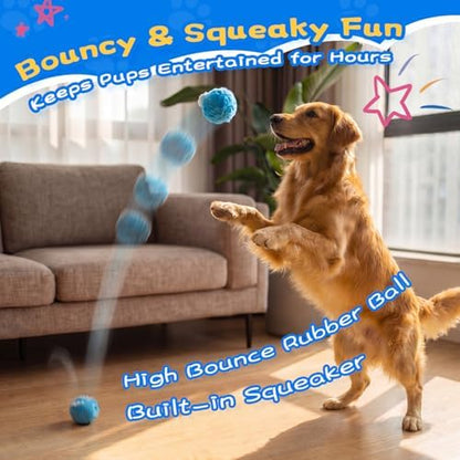 lilfrd Squeaky Spiky Dog Ball, Plush Bouncy Toys - Image 3