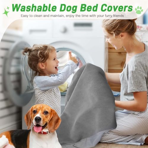 Dog Bed Covers Replacement Washable 100% Waterproof Soft Dog Bed Sheet Grey 2 - Image 5