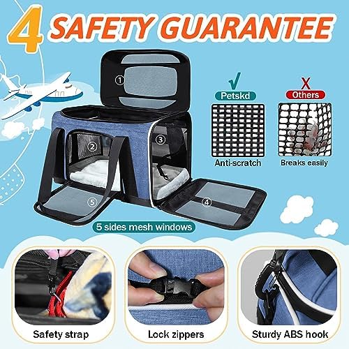 Petskd Top-Expandable Small Pet Carrier 17"x12"x8.5" Airline Approved - Image 5