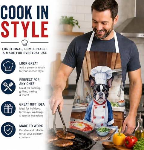 Caroline's Treasures Boston Terrier The Chef Apron Cooking Kitchen Server - Image 2