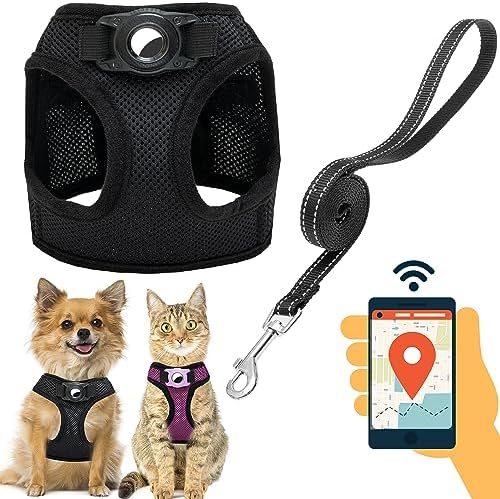 Dog Harness with AirTag Holder & 5 ft Leash Set by JVVGPET