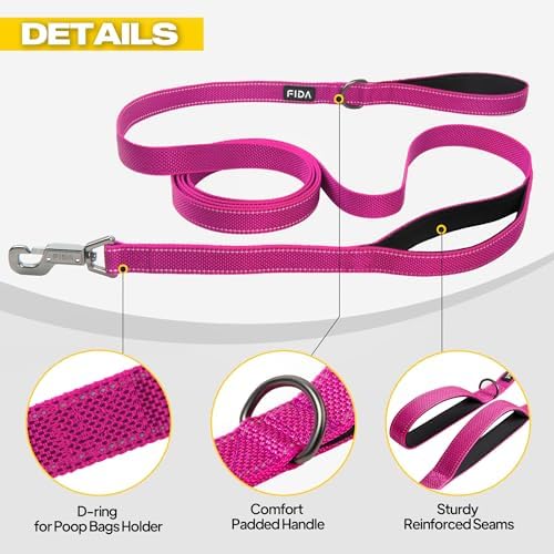 Fida 10 FT Heavy Duty Dog Leash, Dual Padded Handles - Image 6