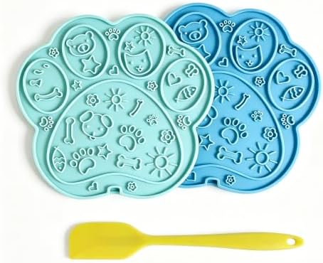 2 Pack Dog Lick Mat, 17 Suction Cups BPA-Free Silicone Slow Feeder by Wfciosdv