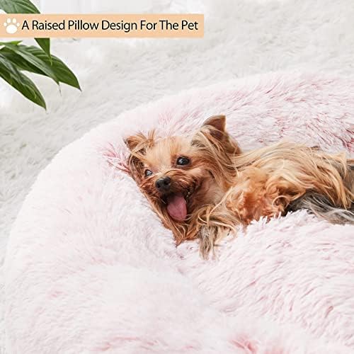 WNPETHOME Large Pink Round Calming Dog Bed Cat Bed - Image 4