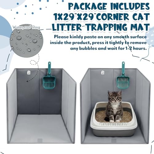 27.8"L×19.5"W×16.93"H Foldable Cat Litter Box Enclosure Splash Guard - Image 4