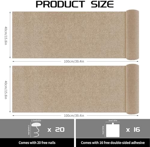 2 Pcs Self-Adhesive Cat Scratch Mat, Cat Scratch Furniture Protector - Image 2