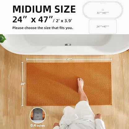 TYUU Bathroom Rugs Non Slip Washable, Super Absorbent Thin Bath Mat Quick Dry - Image 2
