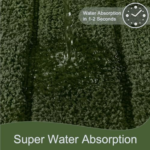 AROGAN Luxury Long Bathroom Runner Rugs 24x72 Inch Bath Rug, Olive Green - Image 5