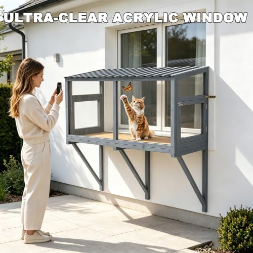 Cat Window Box Catio, Outdoor Cat Enclosure - Image 6