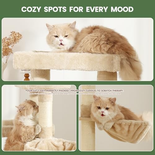 51 in Multi-Level Cat Tree Tower Space Saving Indoor Cat Playhouse - Image 5