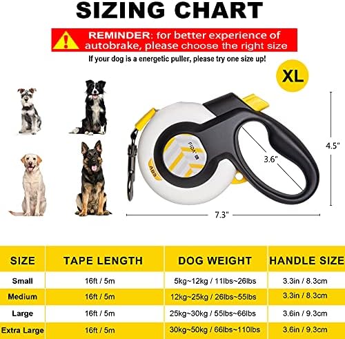 Fida AutoBrake Heavy Duty Retractable Dog Leash, 16 ft, - Image 5