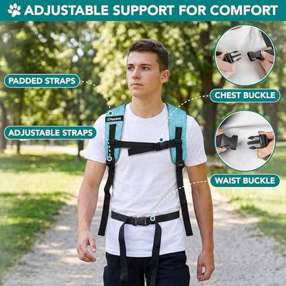 PetAmi Expandable Dog Cat Backpack Carrier, Airline Approved, Teal Blue - Image 6
