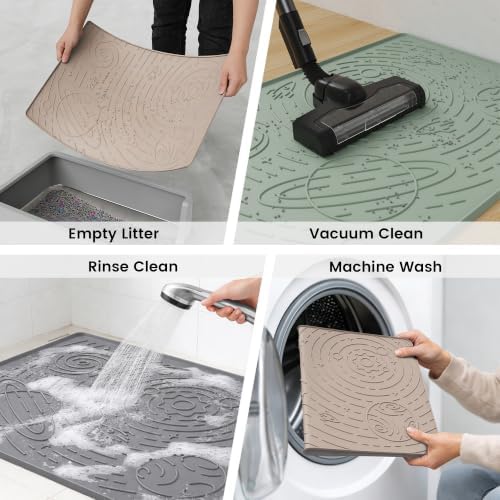 OHMO Cat Litter Mat Medium 23.6x15.7in, Waterproof Easy to Clean, Odorless Pet - Image 5