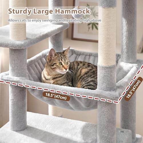 Gitelsnour Cat Tree, 78.7'' Cat Tower, 2 Big Condos - Image 3