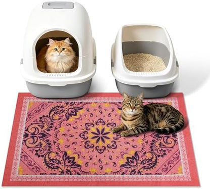Cat Litter Mat, Waterproof & Non-Slip Backing, Litter Box Catcher, Soft on by Yigerlee
