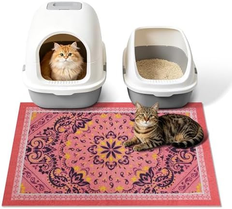 Cat Litter Mat, Waterproof & Non-Slip Backing, Litter Box Catcher, Soft on by Yigerlee