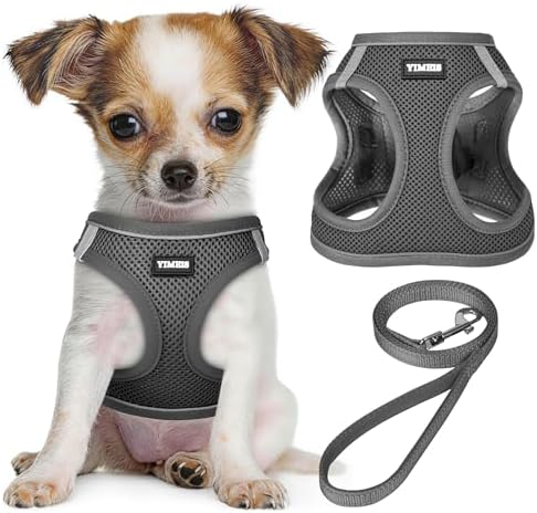 No Pull Dog Puppy Harness and Leash Set Reflective Mesh Vest Small by YIMEIS