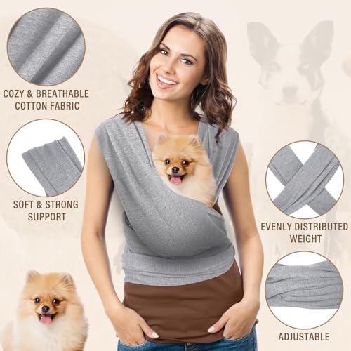Dog Sling Carriers, Cat Wrap Carrier Chest, Front Facing Dog Sling, Hands Free - Image 3