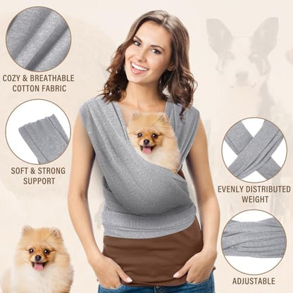 Dog Sling Carriers, Cat Wrap Carrier Chest, Front Facing Dog Sling, Hands Free - Image 3