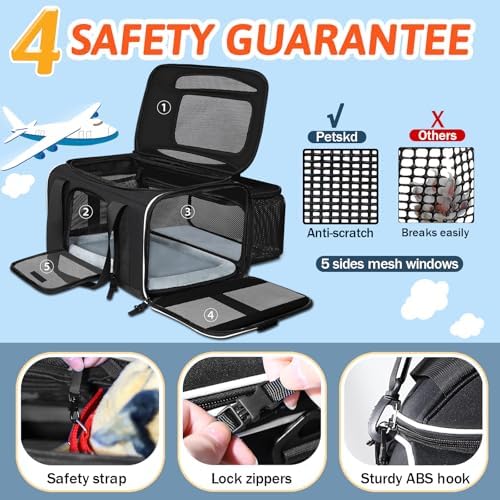 Petskd Top and Side Expandable Small Pet Carrier Airline Approved - Image 6