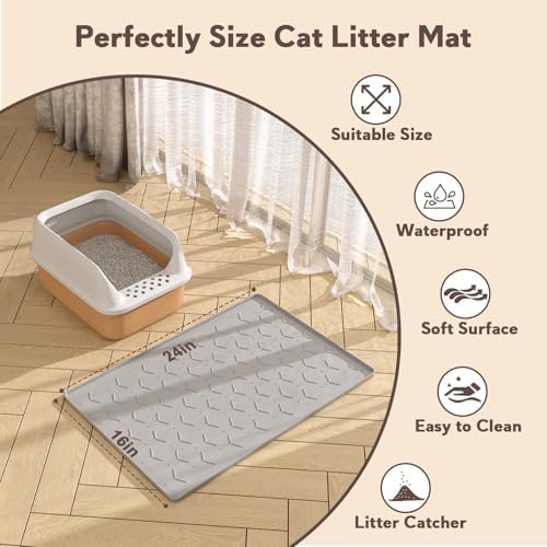 Garoopion Silicone Cat Litter Mat 24×16 inch - Image 5