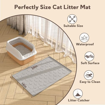 Garoopion Silicone Cat Litter Mat 24×16 inch - Image 5