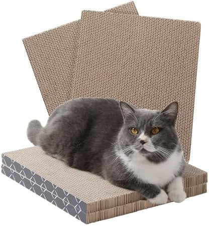 Hide & Scratch Cat Scratcher Refill Pads 4 Pack Double Sided Cardboard by HideScratch