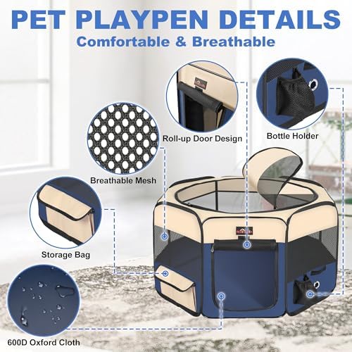 Aivituvin Dog Playpen, Foldable Pet Play Pens - Image 2