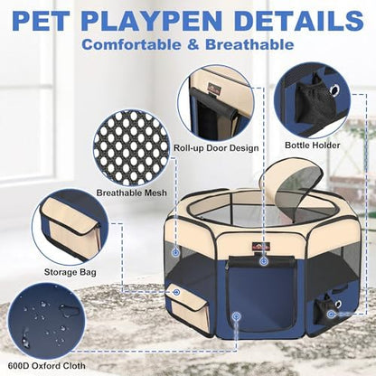 Aivituvin Dog Playpen, Foldable Pet Play Pens - Image 2