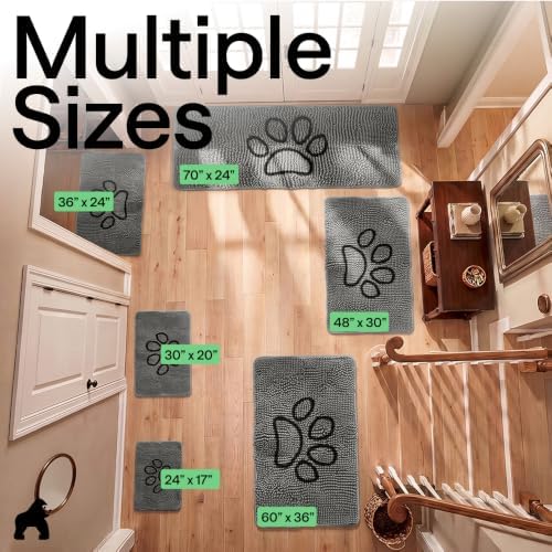 GORILLA GRIP SoakSTOPPER Dog Door Mat, Machine Wash and Dry, 36x24 Gray - Image 2