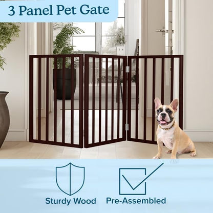 PETMAKER Pet Gate, 3 Panel Freestanding Dog Gate Indoor, 54”x23.75” - Image 3