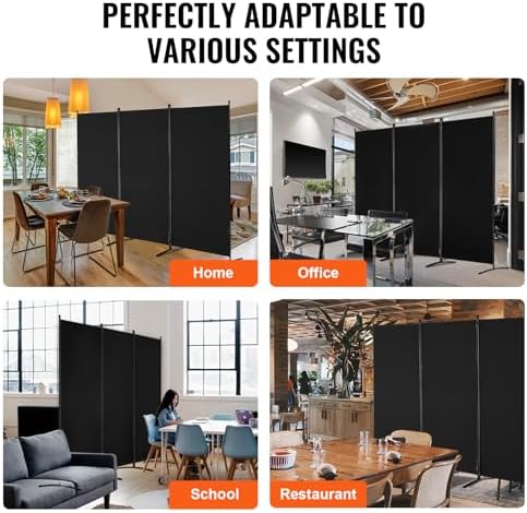 VEVOR Room Divider, 3 Panel Room Divider, Folding Privacy Screen and Portable - Image 6