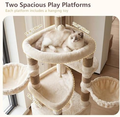 Heybly Cat Tree, 82.7″ Extra Tall Cat Tower - Image 3