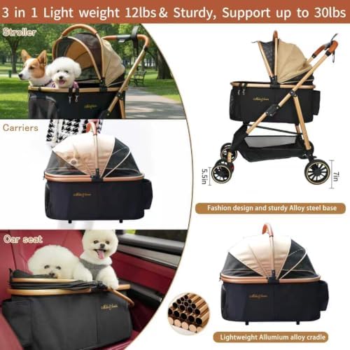 MILA&LOUIS Dog Stroller, Lightweight & Stylish Pet Stroller - Image 3