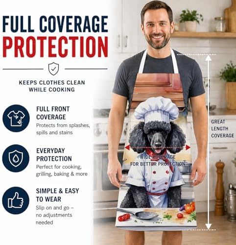 Caroline's Treasures Black Poodle The Chef Apron Cooking Kitchen Server Baking - Image 3