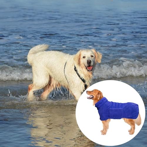 Geyecete Pineapple Grid Fast Drying Super Absorbent Dog Cat Bath Robe Towel - Image 6