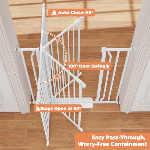40" Extra Tall Baby Gate No Drilling, Auto Close Dog Gate - Image 3