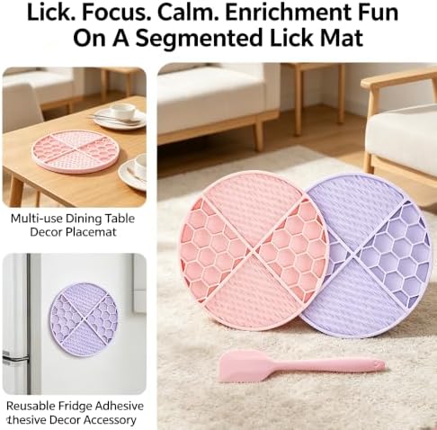 Dog Lick Mat, 2 Pack Dual Texture Slow Feeder - Image 3