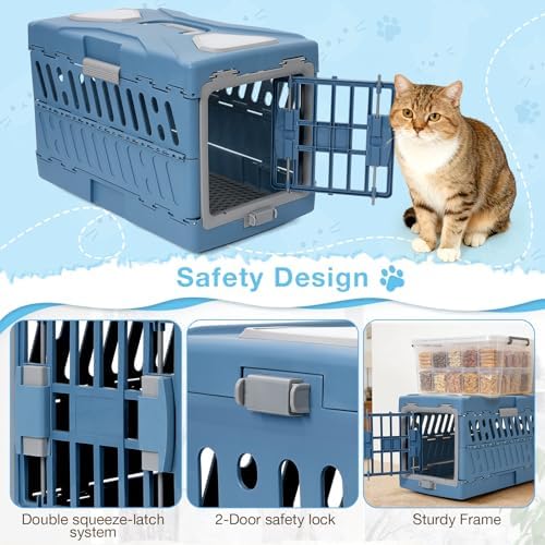 Pet Carrier for Cats & Small Dogs, Foldable Hard Cat Carrier - Image 4