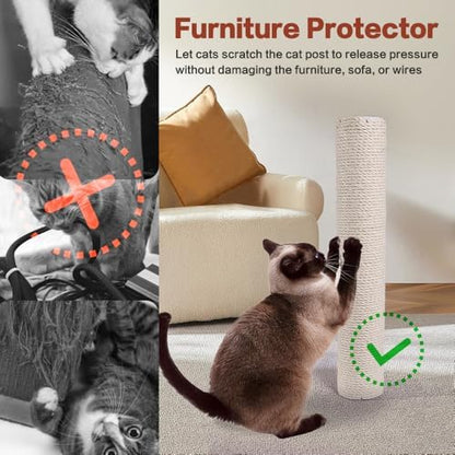 OSPNIEEK 4 Pack 15.7" M8 Cat Scratching Post Replacement, Natural Sisal Rope - Image 4