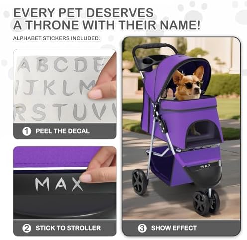 MoNiBloom Pet Stroller for Small/Medium Dogs and Cats up to 33 lbs - Image 6