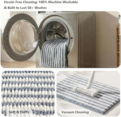 Chenille Bathroom Rug Non Slip Washable, Absorbent Bath Mat - Image 7