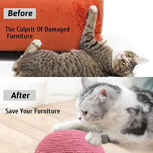 Fhiny Cats Scratching Ball, Natural Sisal Scratching Toy - Image 4