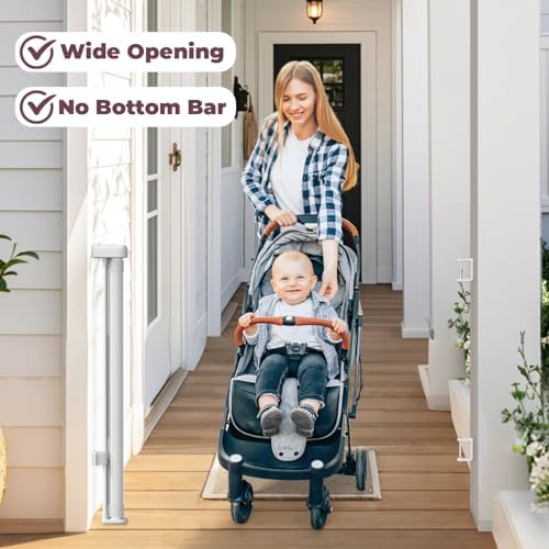 76" Retractable Baby Gates Extra Wide, Mesh Long Dog Gate - Image 5