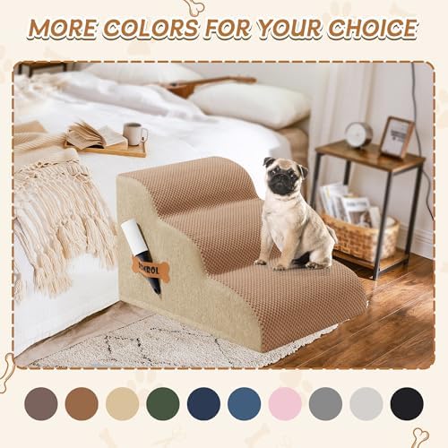 Romrol Dog Stairs Ramp for Beds Couches, Extra Wide Pet Steps - Image 7